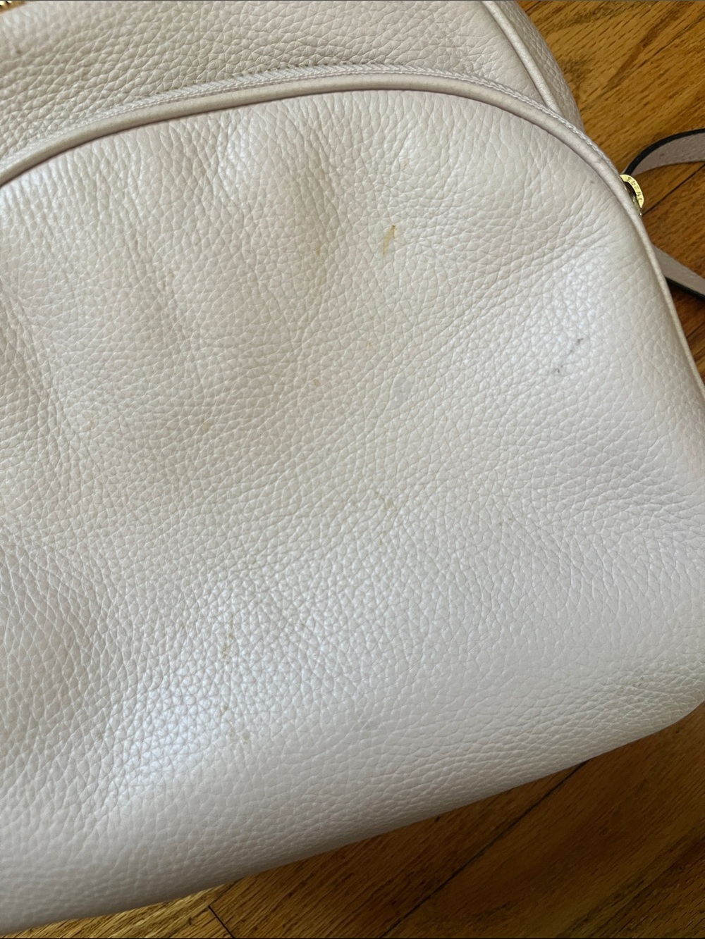 Michael Kors Light Pink Pebbled Leather Backpack with Gold Logo - Picture 3 of 11